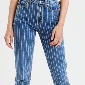 American eagle striped mom jeans